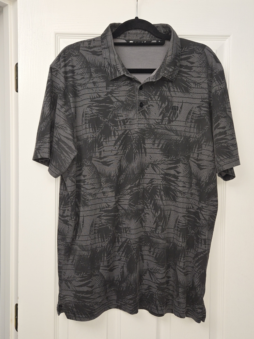 TravisMathew PGA West Grey Palm Floral Golf Polo XL | Tropical Pima Blend